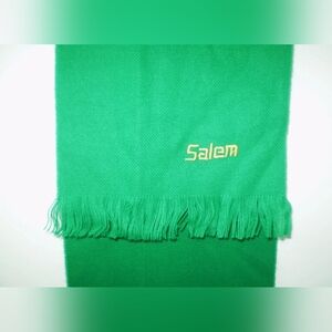 Salem Cigarettes Embroidered Logo Scarf 48"‎ Fringe Green Made in France Tobacco